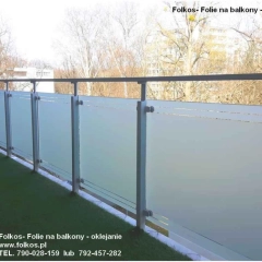Folie na szklane balkony Warszawa - Usługa oklejania balkonów folią prywatyzującą -Folie matowe na szyby balkonowe Warszawa TEL.792-457-282